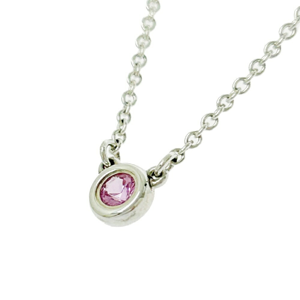 TIFFANY Co Silver By the Yard Necklace Pink